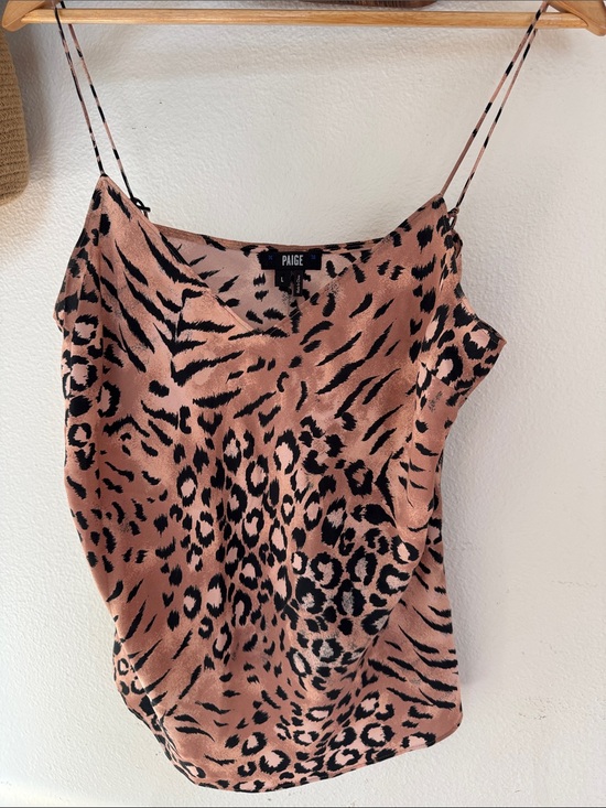 PAIGE Tops - PAIGE Cicely 100% Silk Faded Animal Leopard Camisole Size L